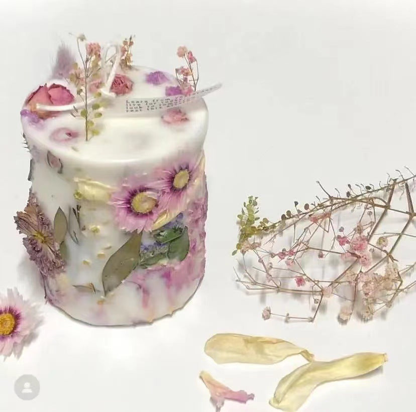 Dried Flower Rose Fragrance Candle - Tartarian Treasures & Trinkets