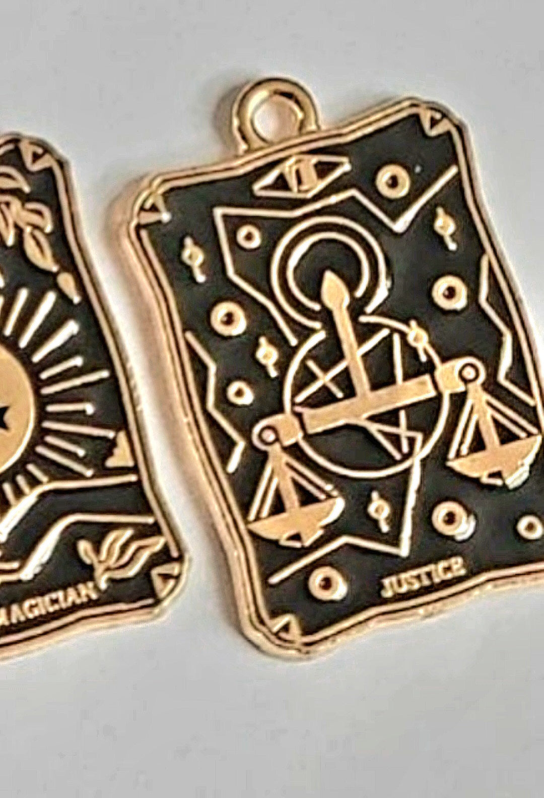 Finely Detailed, High Quality Colored Enamel TAROT Card Pendants!