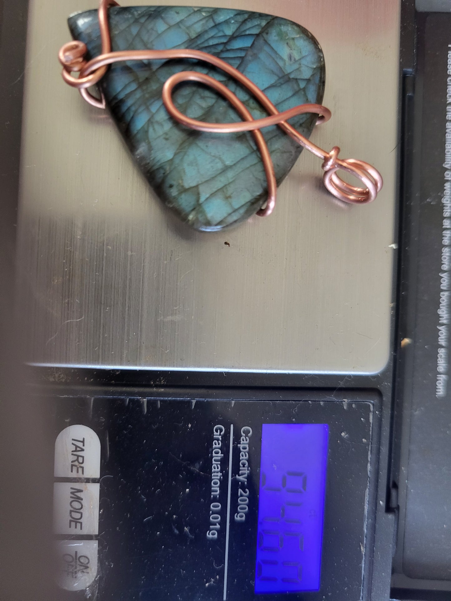 94ct AAAAA Rare Turquoise FIRE Canadian Labradorite- Gemstone Collection 963hz Protected Pendant - Tartarian Treasures & Trinkets