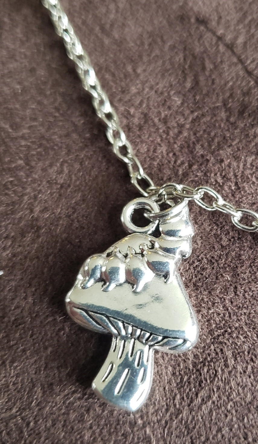 Alice Wonderland Charm Pendants w 2 sided Hookah Caterpillar on Mushroom = Original Ui'Cathain Celtic Design