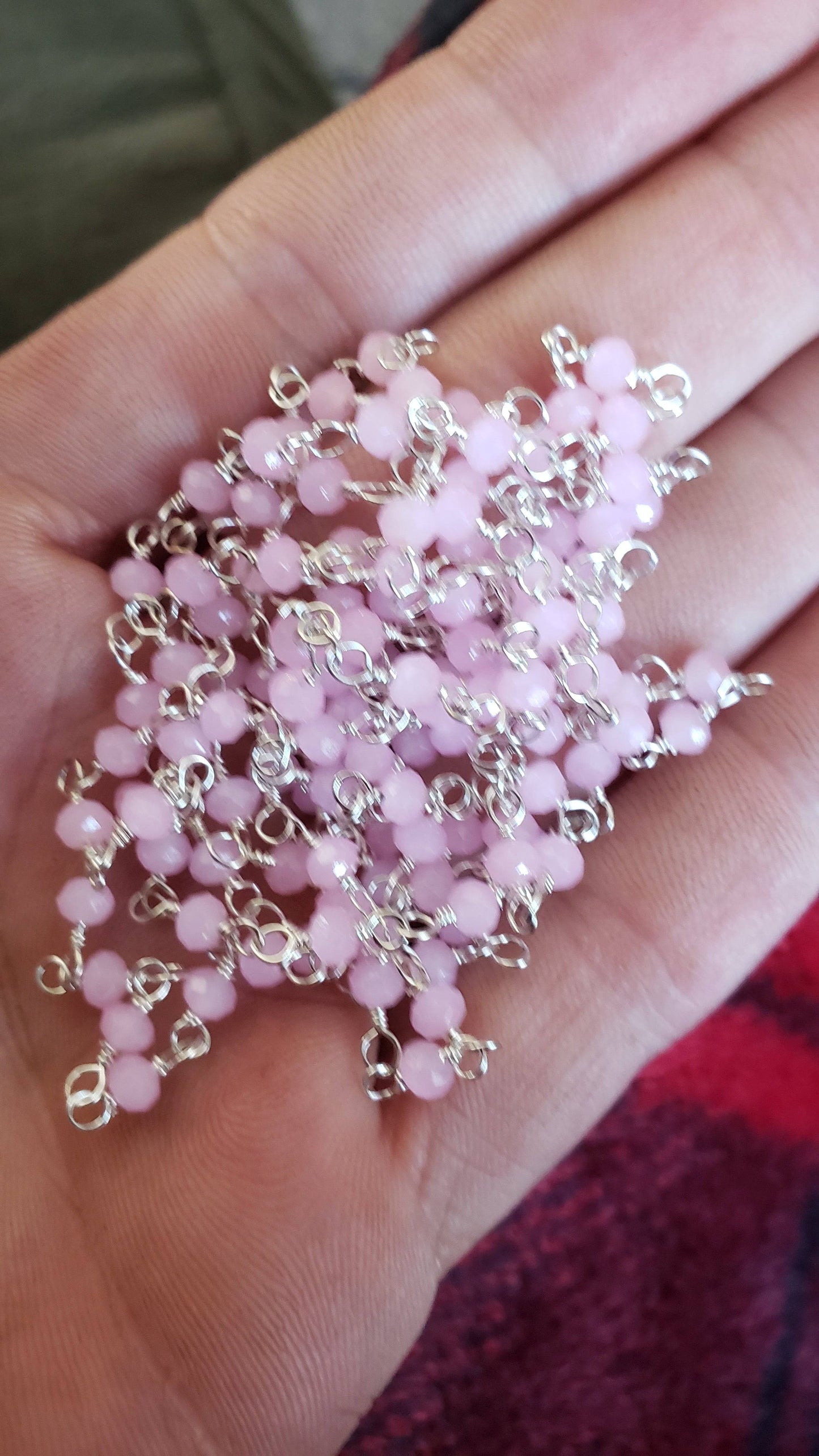 Rose Quartz Chain used for Alice in wonderland Handmade Pendant -VERES