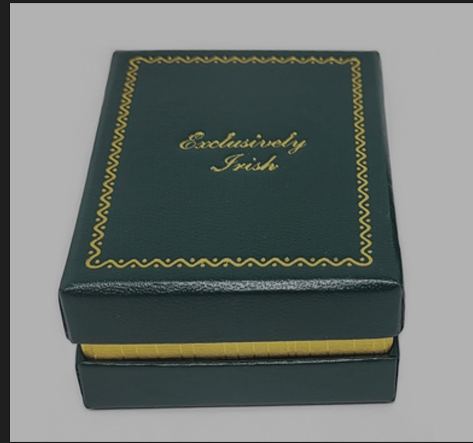 Sterling Silver Traditional Celtic Claddagh Dangle Earrings with Malachite