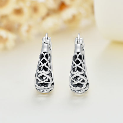 925 Sterling Silver Celtic Knot Vintage Hoop Earrings - Tartarian Treasures & Trinkets