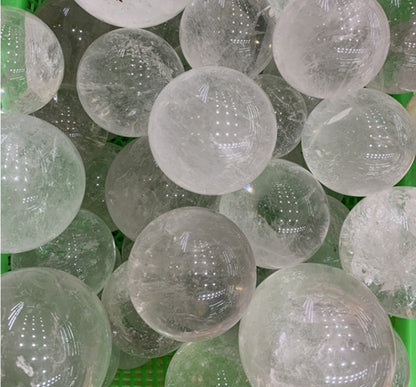 Medium Size 5cm=2inch Beautiful Polished Natural Quartz Crystal Ball, Sphere Opague or Clear 480g - Tartarian Treasures & Trinkets