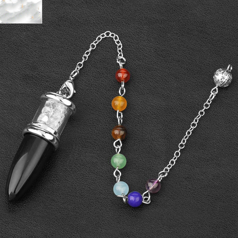 Crystal Pendulum Polished Natural Stones Seven Chakra Necklace Women's Yoga Jewelry - Tartarian Treasures & Trinkets