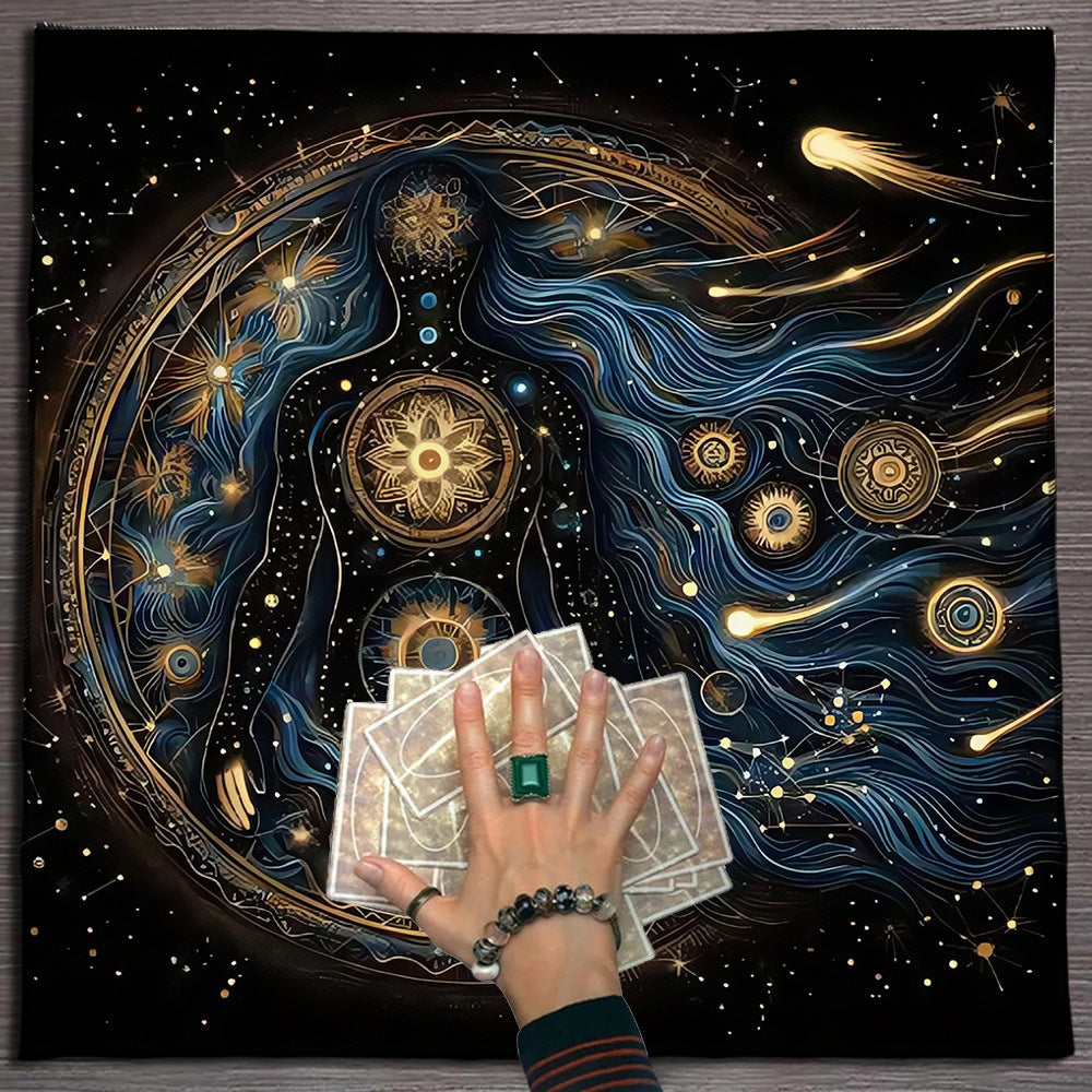 Geometric Tarot Moon Sun Velvet Tablecloth - Tartarian Treasures & Trinkets