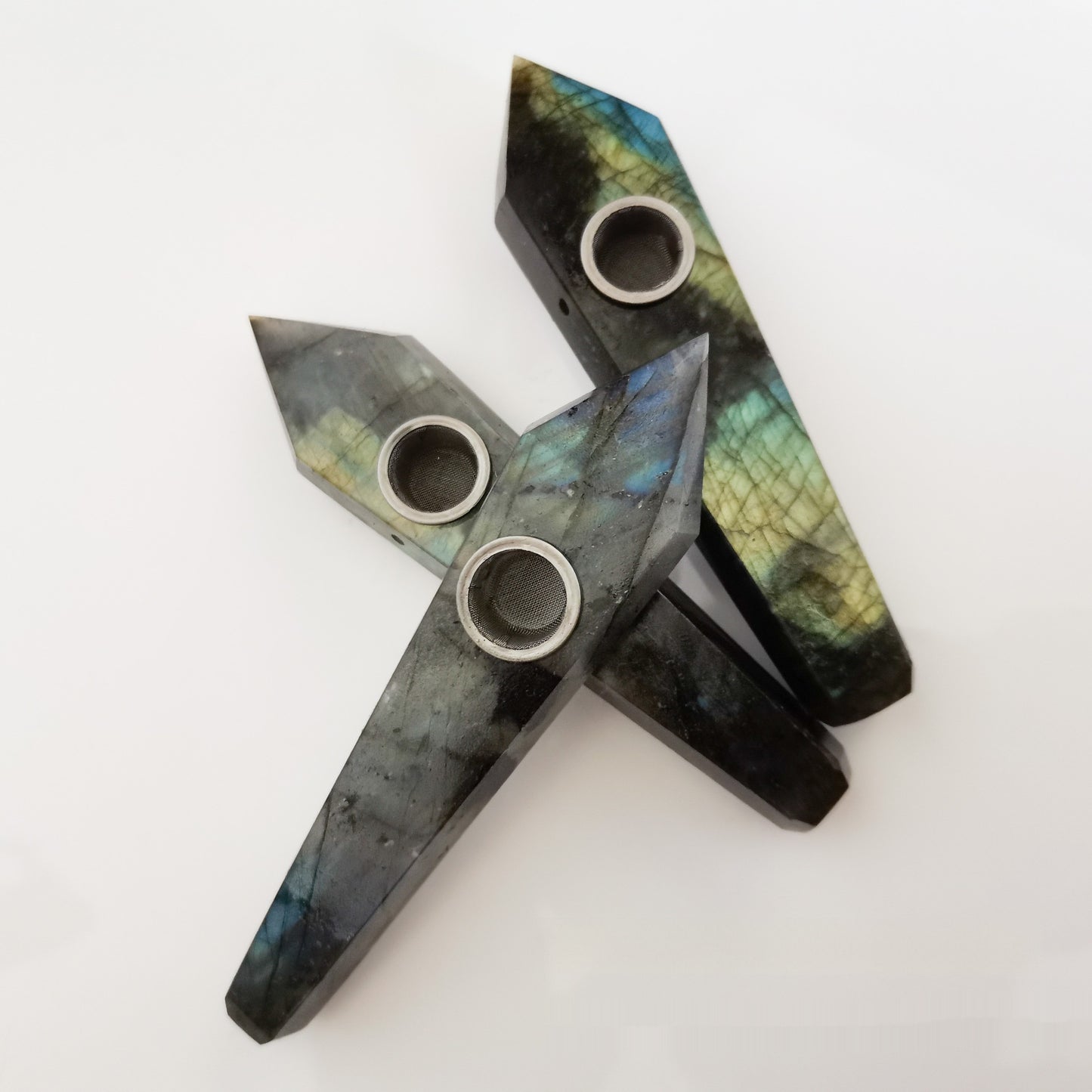 Natural Stone Labradorite Crystal Pipe Hexagonal Prism - Tartarian Treasures & Trinkets