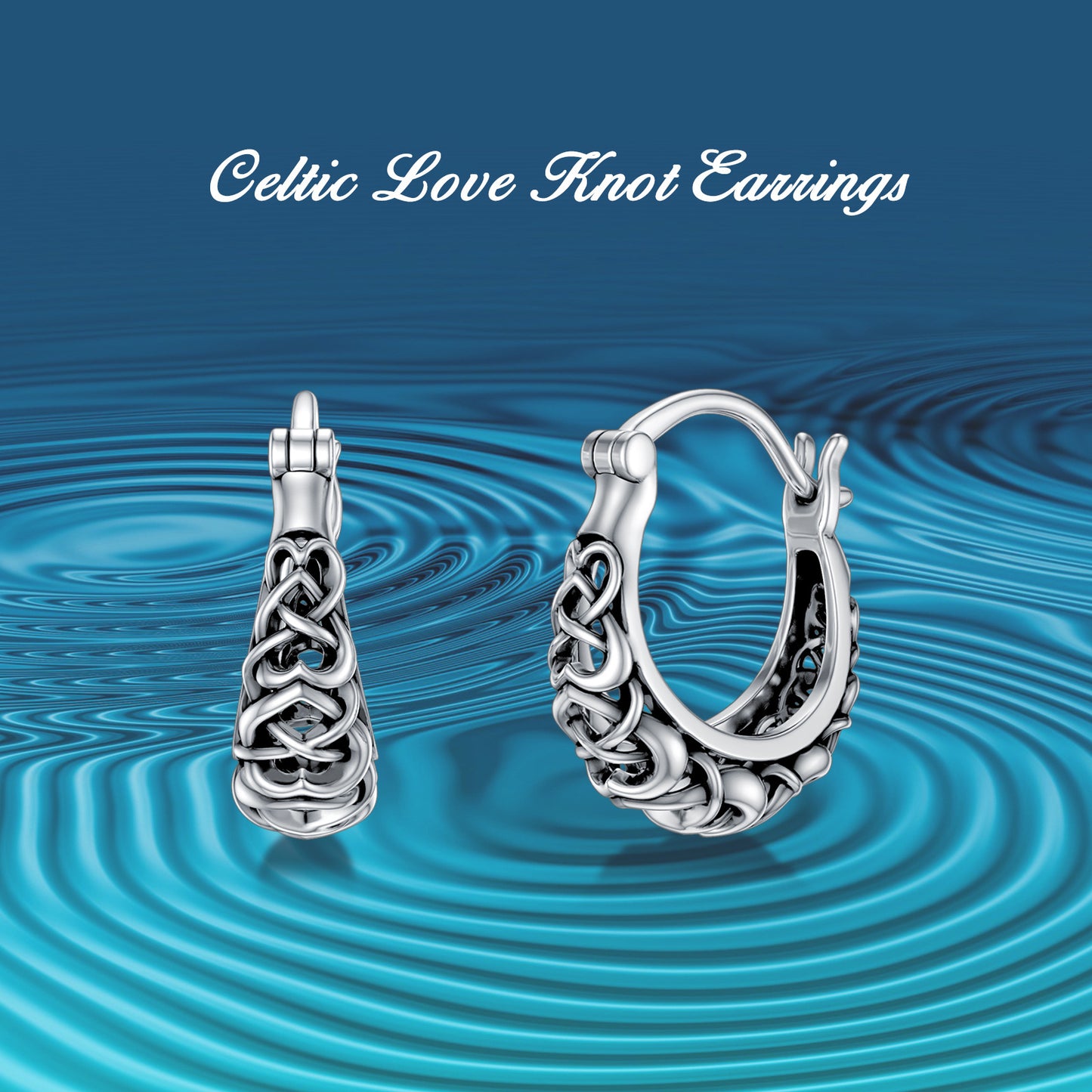 925 Sterling Silver Celtic Knot Vintage Hoop Earrings - Tartarian Treasures & Trinkets