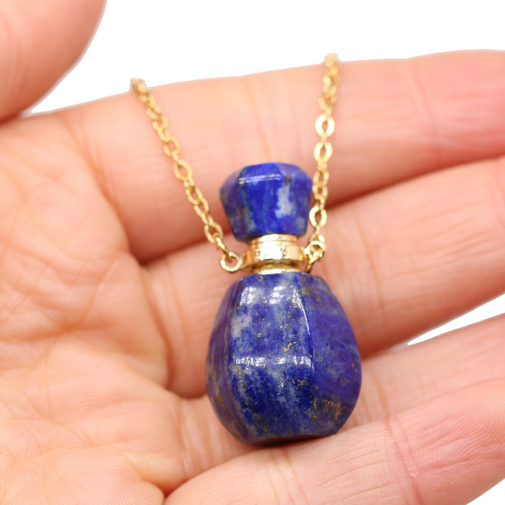 Solid Natural Gemstone Necklace Perfume Bottle Pendants - Tartarian Treasures & Trinkets