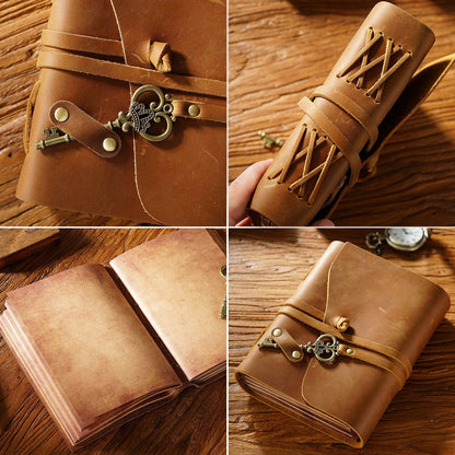 Old World Viking Style Genuine Leather Cowhide Writing Journals A6=7x5 - Tartarian Treasures & Trinkets
