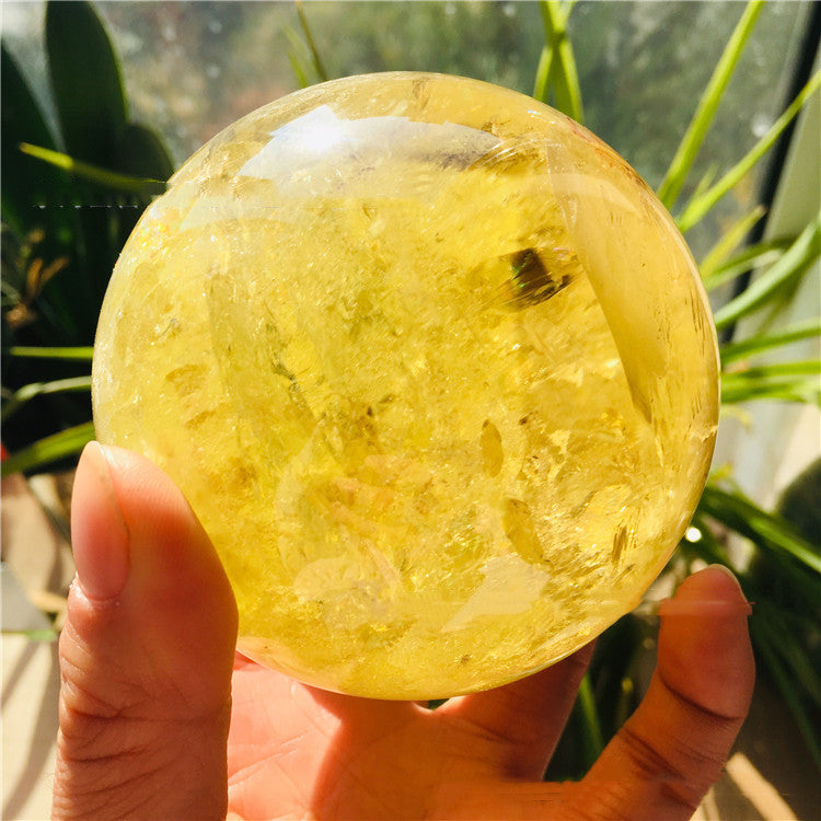 810g Gorgeous Polished Medium Large Stunning  Natural Citrine Sphere, Crystal Ball 3.5 inch wide - Tartarian Treasures & Trinkets