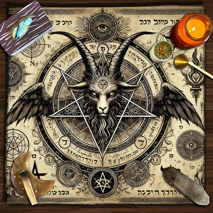 Geometric Tarot Moon Sun Velvet Tablecloth - Tartarian Treasures & Trinkets