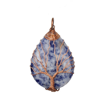 Lovely Handmade Tree of Life Natural Stone Gemstone Pendants- choose stone - Tartarian Treasures & Trinkets