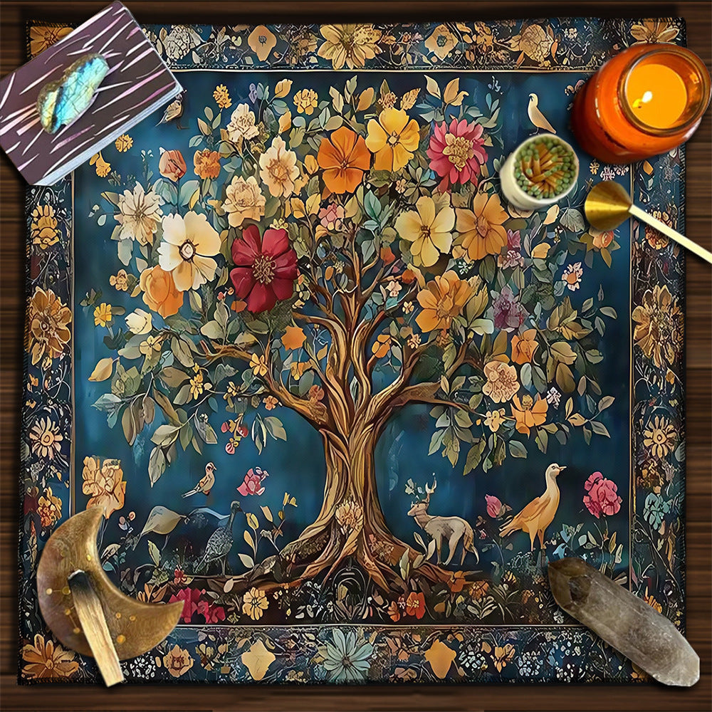 Geometric Tarot Moon Sun Velvet Tablecloth - Tartarian Treasures & Trinkets