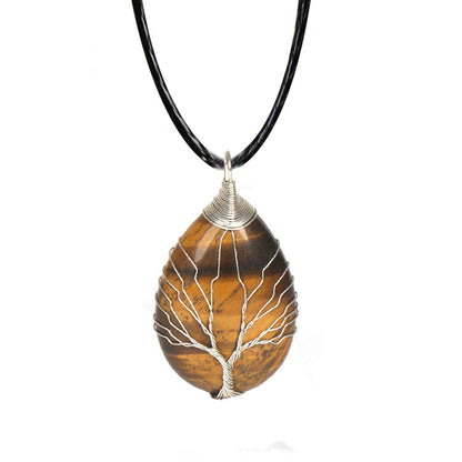 Lovely Handmade Tree of Life Natural Stone Gemstone Pendants- choose stone - Tartarian Treasures & Trinkets