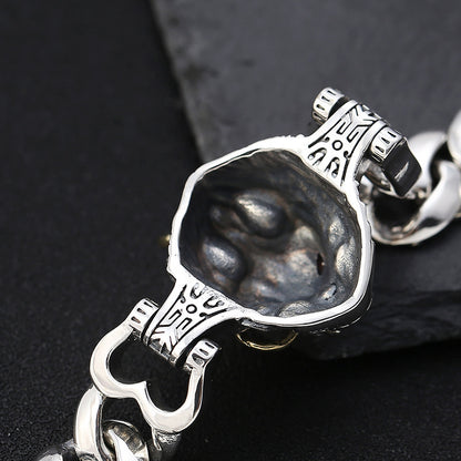 S925 Sterling Silver Men's Detailed Design Bracelet Tartarian Treasures & Trinkets