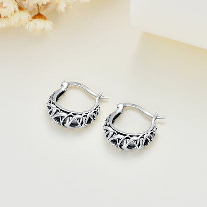 925 Sterling Silver Celtic Knot Vintage Hoop Earrings - Tartarian Treasures & Trinkets