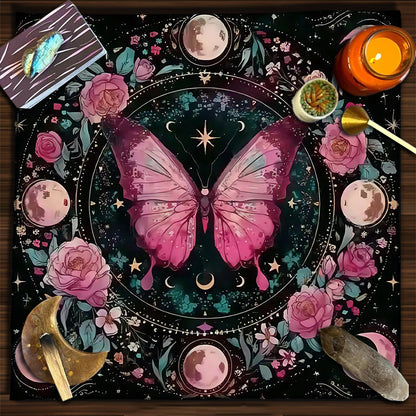 Geometric Tarot Moon Sun Velvet Tablecloth - Tartarian Treasures & Trinkets