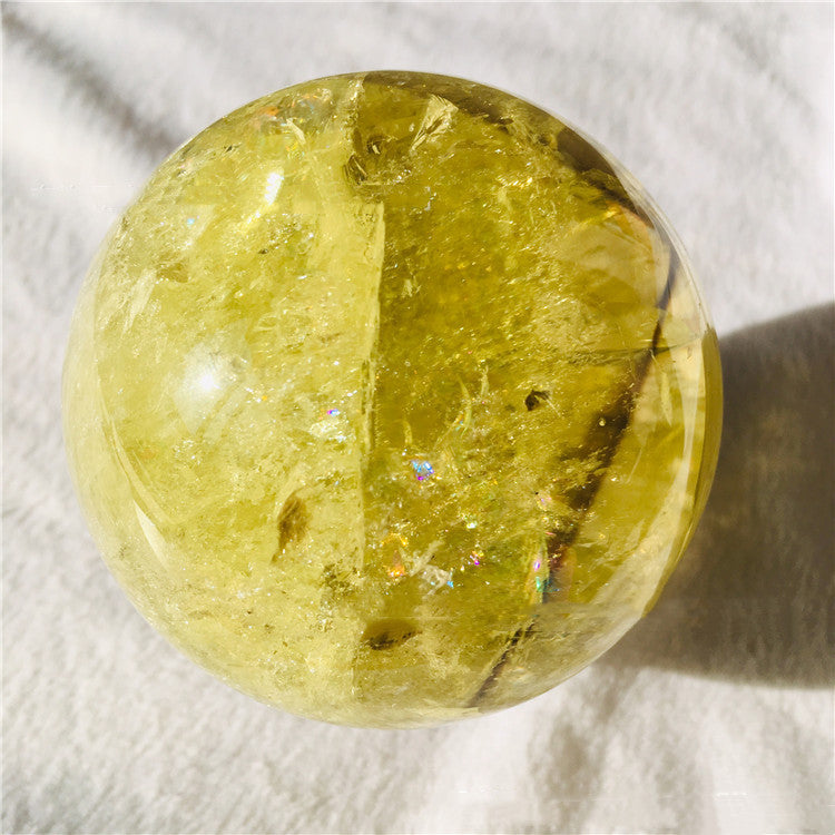 810g Gorgeous Polished Medium Large Stunning  Natural Citrine Sphere, Crystal Ball 3.5 inch wide - Tartarian Treasures & Trinkets