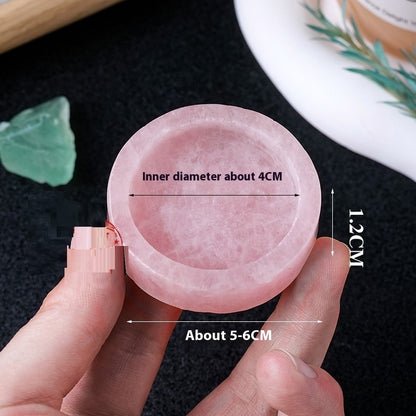 Rose Quartz Natural Stone Tealight Candle Holders - Tartarian Treasures & Trinkets