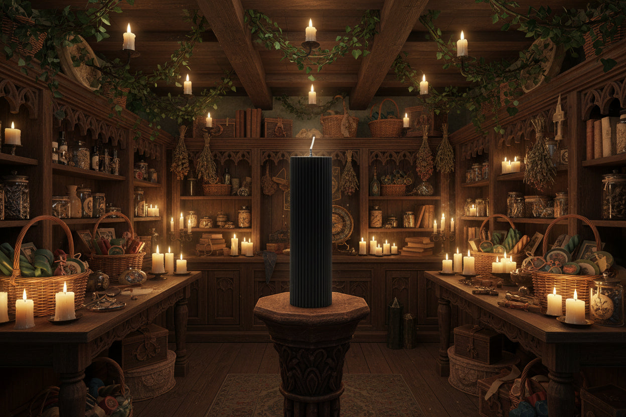 Black Cylinder Aromatherapy Soy Candles - Tartarian Treasures & Trinkets