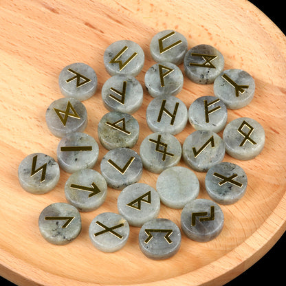 Genuine Gemstone Viking Divination Runes Natural Crystal  Nordic Celtic Spiritual Runes -25 pc Set Choose your favorite - Tartarian Treasures & Trinkets