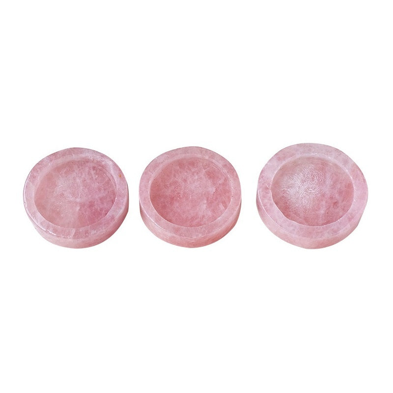Rose Quartz Natural Stone Tealight Candle Holders - Tartarian Treasures & Trinkets