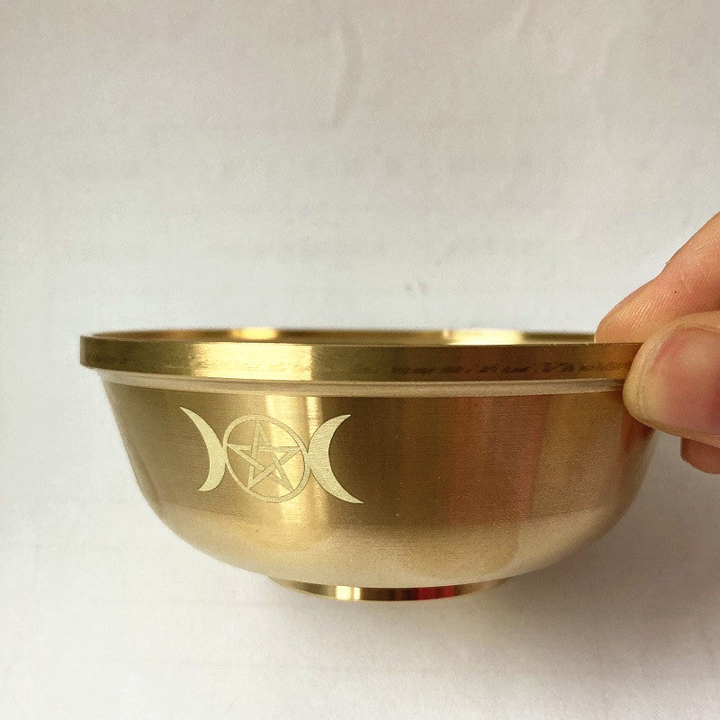 Pure Copper Altar Ritual Bowl Pentagram - Tartarian Treasures & Trinkets