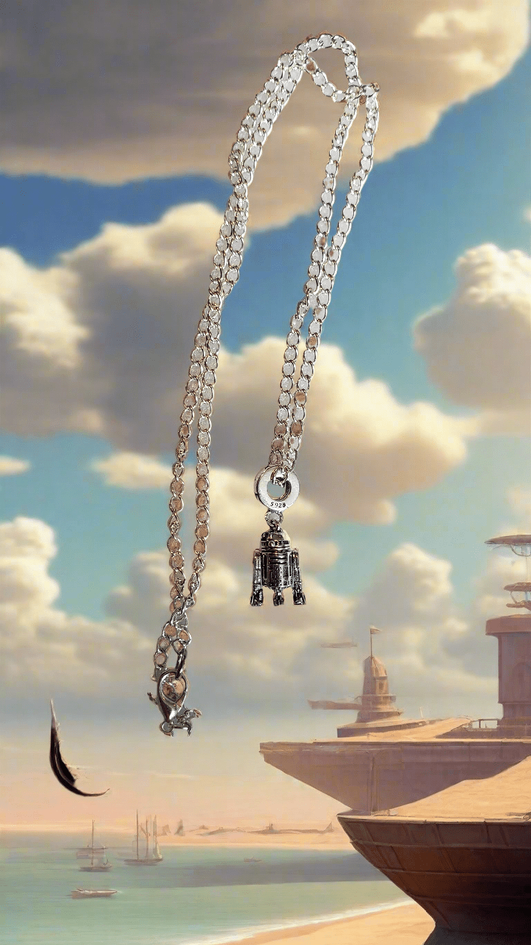 Star wars, r2d2,,925 solid  silver detailed, standing pose,  925  sterling silver charm pendant, comes w 925 sterling silver snake chain 