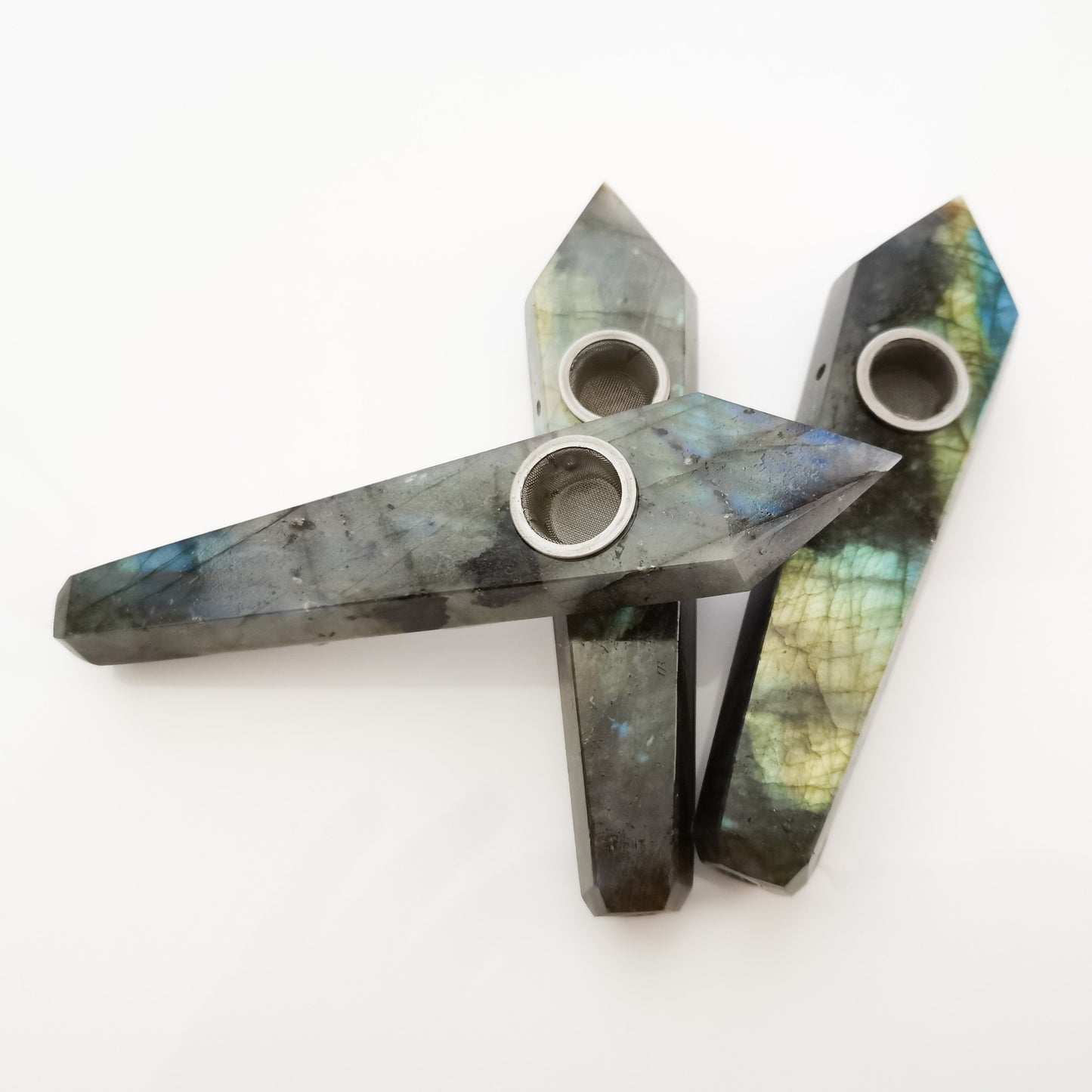 Natural Stone Labradorite Crystal Pipe Hexagonal Prism - Tartarian Treasures & Trinkets