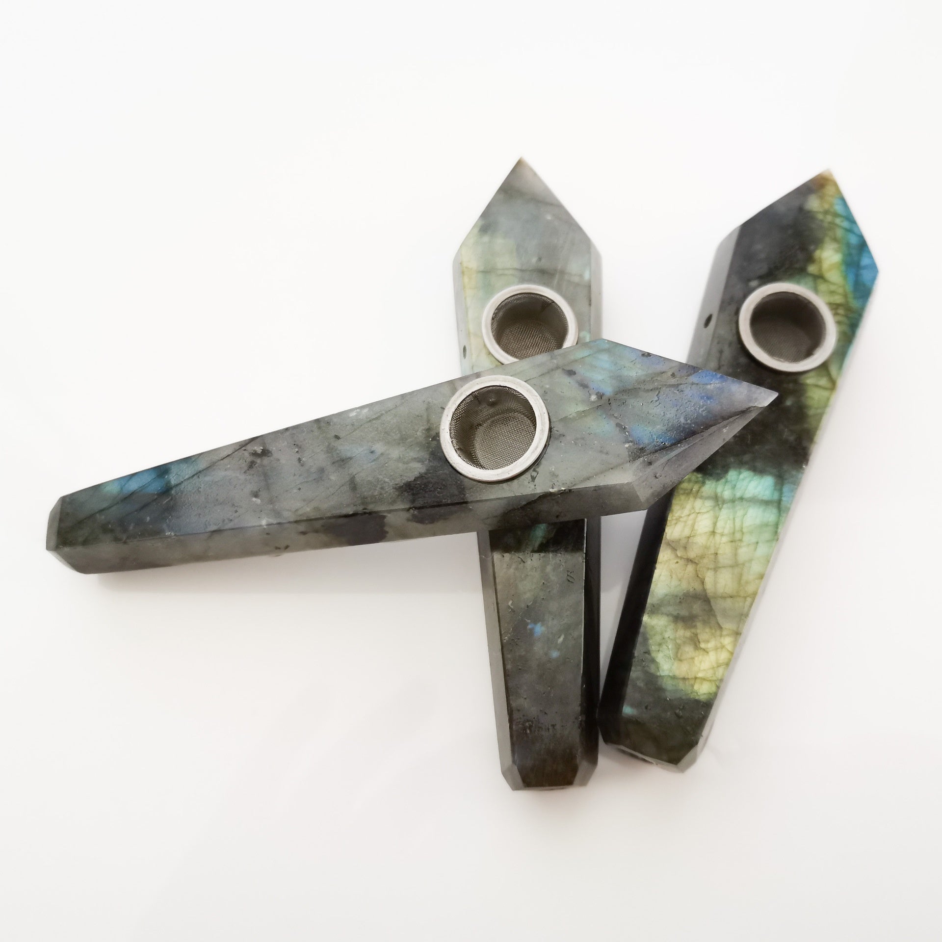 Natural Stone Labradorite Crystal Pipe Hexagonal Prism - Tartarian Treasures & Trinkets