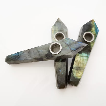 Natural Stone Labradorite Crystal Pipe Hexagonal Prism - Tartarian Treasures & Trinkets