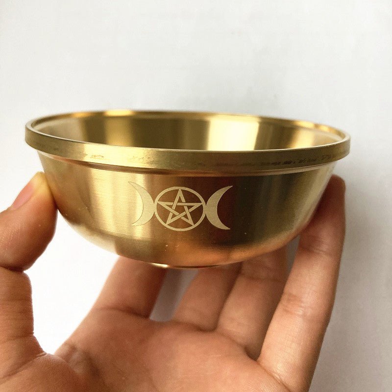 Pure Copper Altar Ritual Bowl Pentagram - Tartarian Treasures & Trinkets