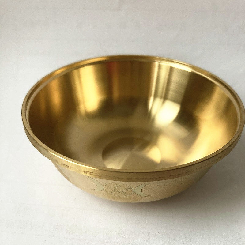 Pure Copper Altar Ritual Bowl Pentagram - Tartarian Treasures & Trinkets