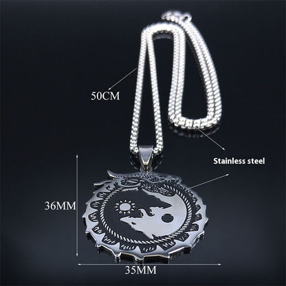 Oroborous Dragon Dark/Light Wolf Necklace - Tartarian Treasures & Trinkets
