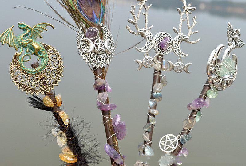 Handmade Genuine Gemstone and Wood Wands Altar,Magick,Ceremony - Tartarian Treasures & Trinkets