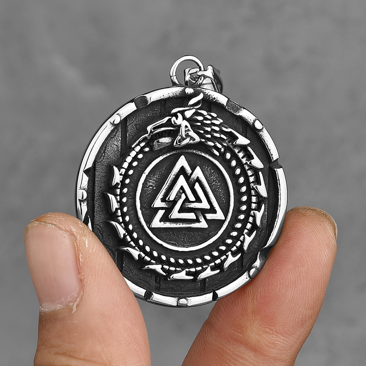 Triquerta Triangle Double Sided  Rune Titanium Steel Viking Pendant Necklace - Tartarian Treasures & Trinkets