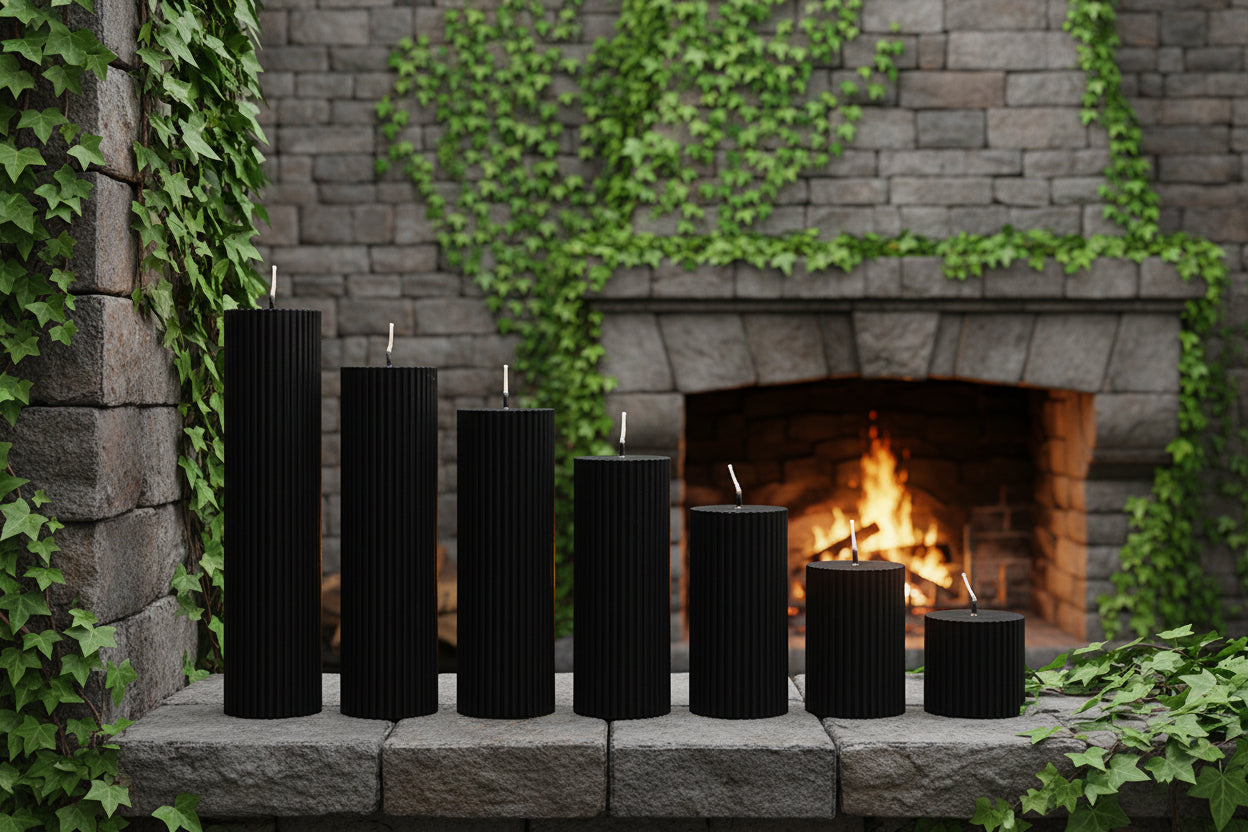 Black Cylinder Aromatherapy Soy Candles - Tartarian Treasures & Trinkets