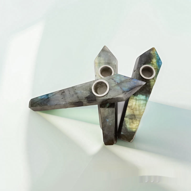 Natural Stone Labradorite Crystal Pipe Hexagonal Prism - Tartarian Treasures & Trinkets