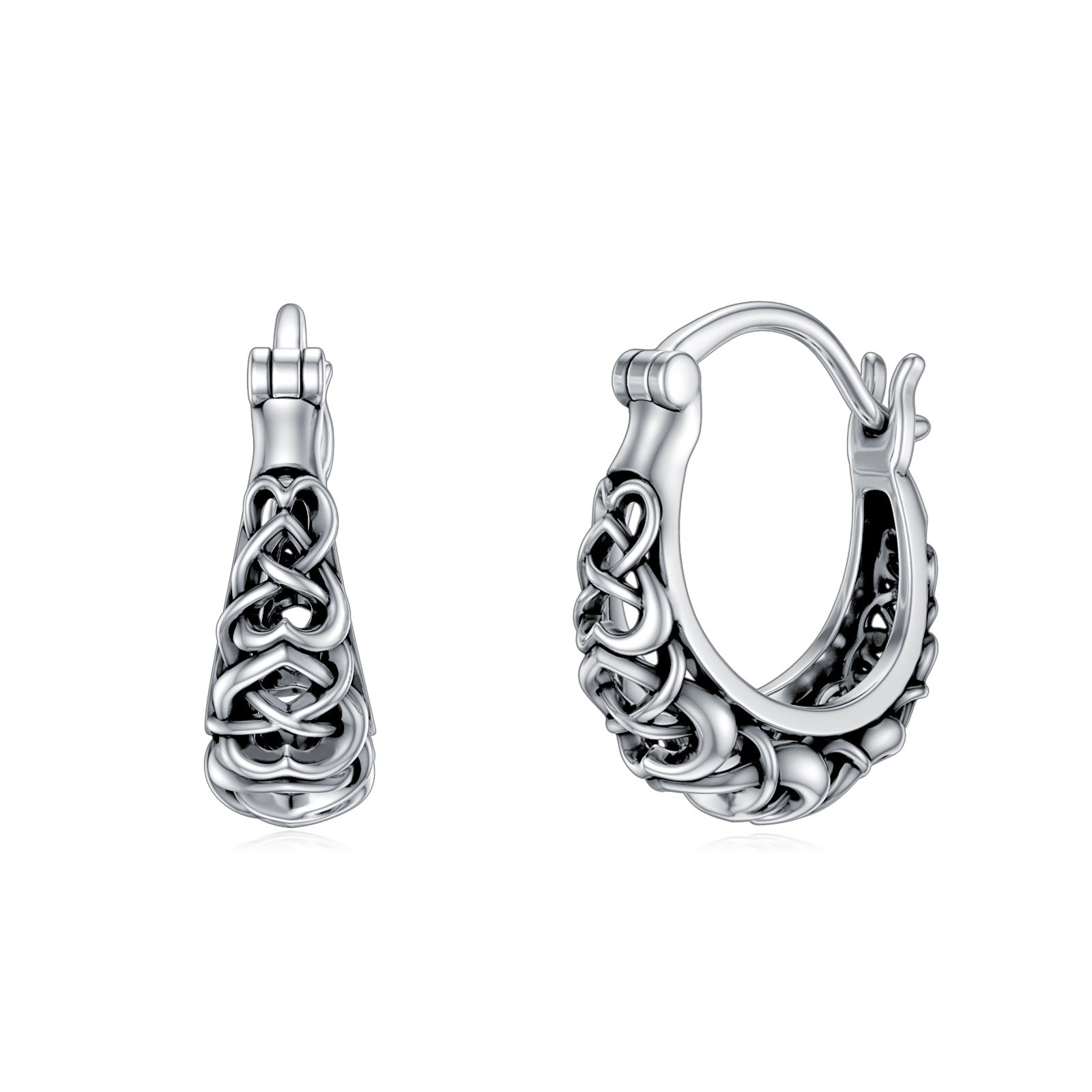 925 Sterling Silver Celtic Knot Vintage Hoop Earrings - Tartarian Treasures & Trinkets