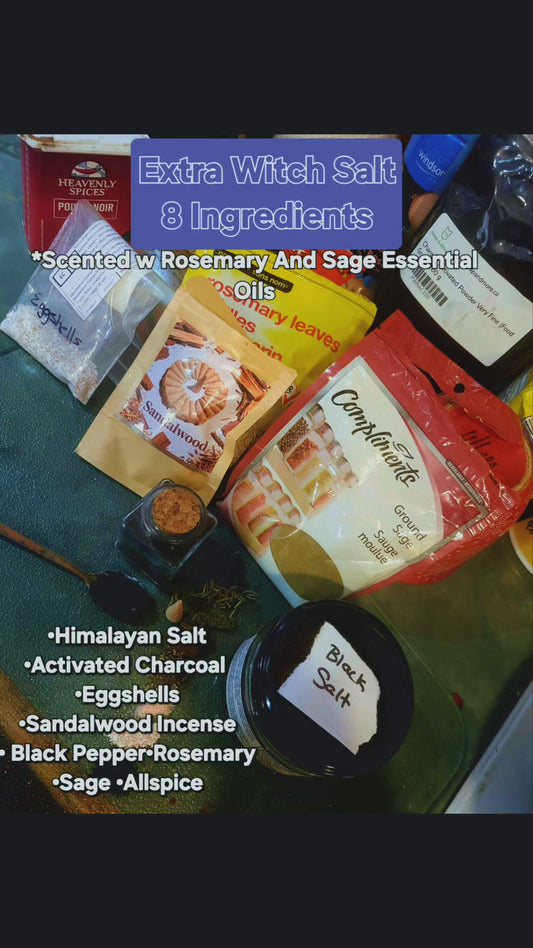 Advanced Witch Salt-8 Ingredients, Scented w Hungarian Rosemary & Sage Dalmation