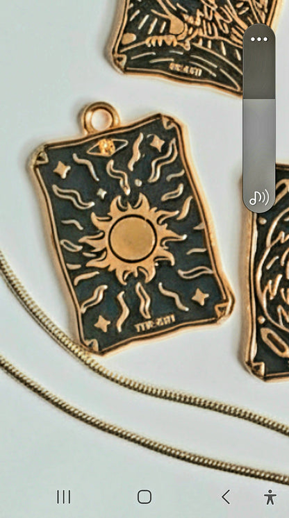 Finely Detailed, High Quality Colored Enamel TAROT Card Pendants!