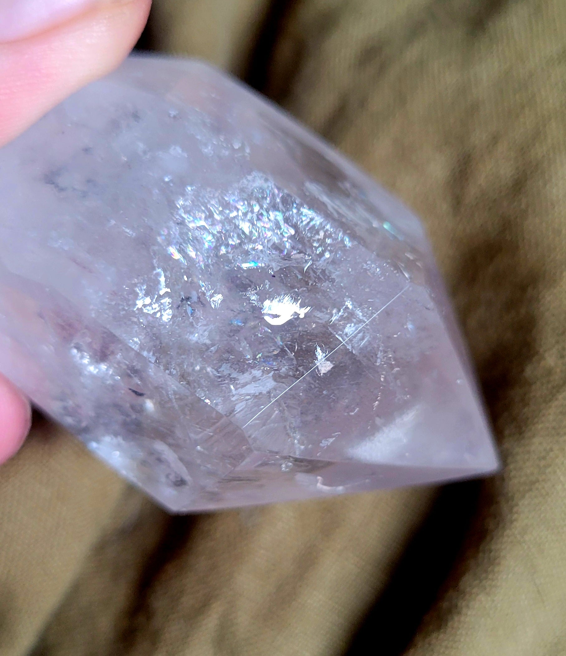 AAA ENHYDRO Large Clear RAINBOW HERKIMER Diamond,  1 Large Air Bubble/Moving Water Crystal Clear Transparent  Syracuse NY 105g - Tartarian Treasures & Trinkets