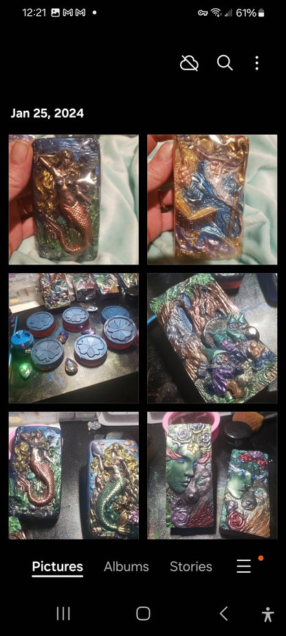 Wildcrafted Artisan  MYTHOLOGY SOAP BASKETS  Handpainted - Elves, Dragons, Mermaids, Wizards, Mystic, Green Man , Wolf  Spa Gift Baskets- Raw Honey & Cocoa Butter Chemical FREE HOLISTIC - Tartarian Treasures & Trinkets
