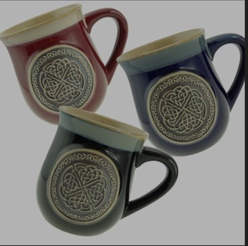 400ml Large Capacity Authentic Celtic, Viking Glazed Stoneware Ancestral Mugs