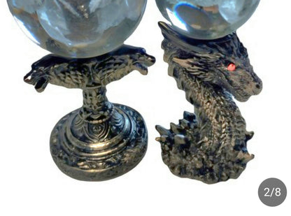 Crystal Ball Stands  Sturdy Base Wolf Or Dragon Head  Craft Resin  Gothic Medieval - Tartarian Treasures & Trinkets