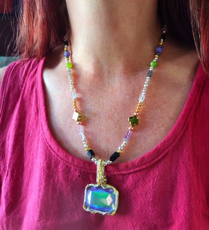 Handmade Lithuanian Crystal +Gemstone Necklace-Ui'Cathain Celtic Designs Original - Tartarian Treasures & Trinkets