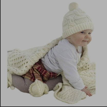 Healthy 100% Merino Wool  Temperature regulating SOFT WOOL-No itch Baby Blanket 50” L x 36” W