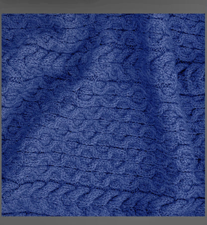 Stunning Thick Heavy  Patchwork Super Soft 100% Merino Wool Knit Throw 42" x 64" Natural Color