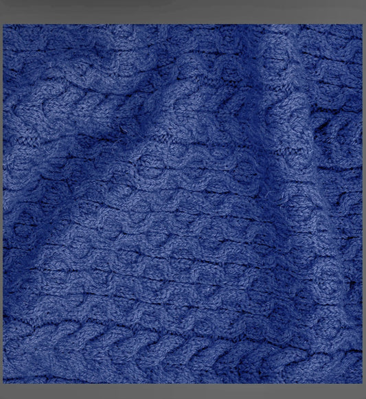 Stunning Thick Heavy  Patchwork Super Soft 100% Merino Wool Knit Throw 42" x 64" Natural Color